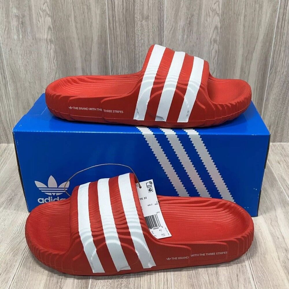 Adidas Originals Adilette 22 Preloved Red White Slip On Sandal IG9259 Men Sz 12